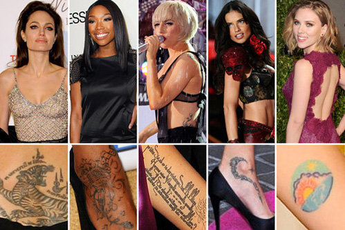Женские татуировки в Голливуде